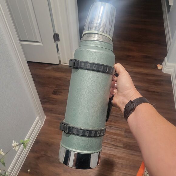 VTG Stanley Aladdin A-944C Quart Steel Vacuum Thermos Bottle W/ Black Handle - Picture 13 of 13